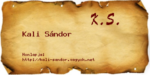 Kali Sándor névjegykártya