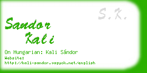 sandor kali business card